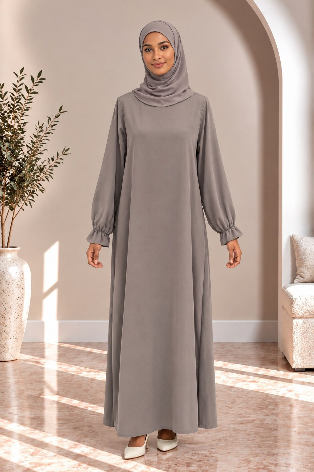 Abaya simple 390 - taupe