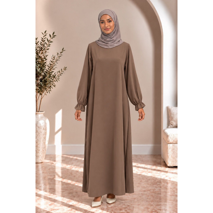 Abaya simple 390 - marron clair