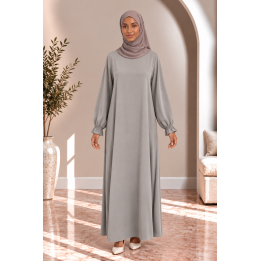 Abaya simple 390 - gris clair