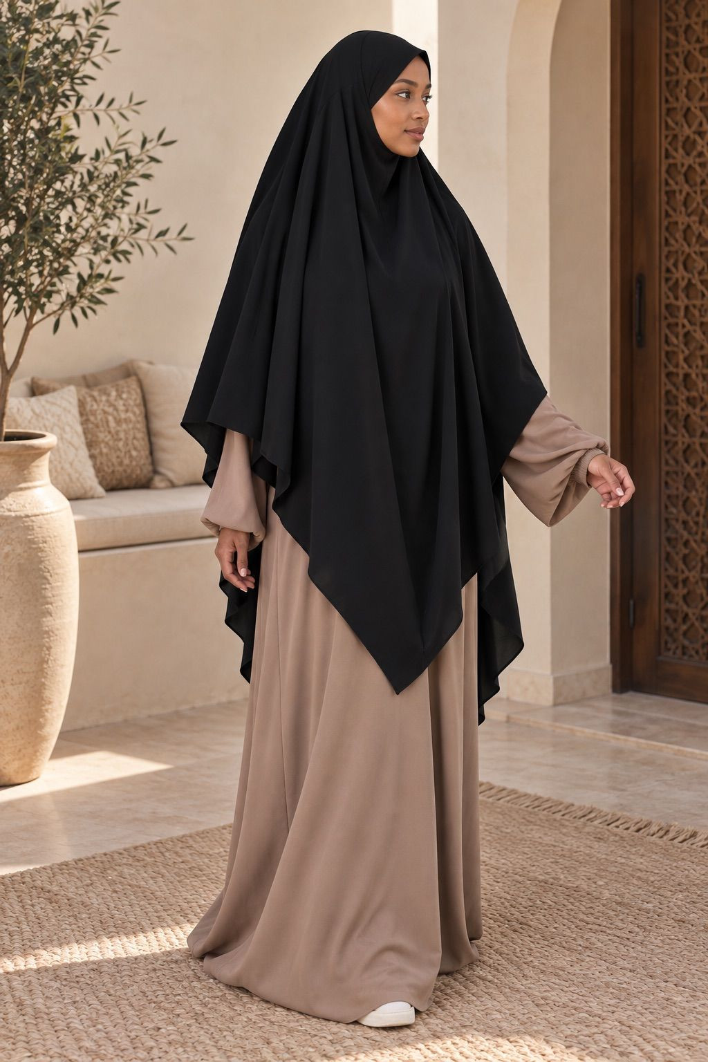 Maxi khimar soie de médine 400 - noir