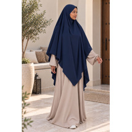 Maxi khimar soie de médine 400 - bleu marine