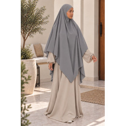 Maxi khimar soie de médine 400 - gris foncé