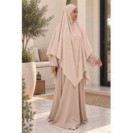 Maxi khimar soie de médine 400 - beige nude