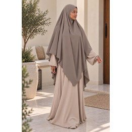 Maxi khimar soie de médine 400 - taupe