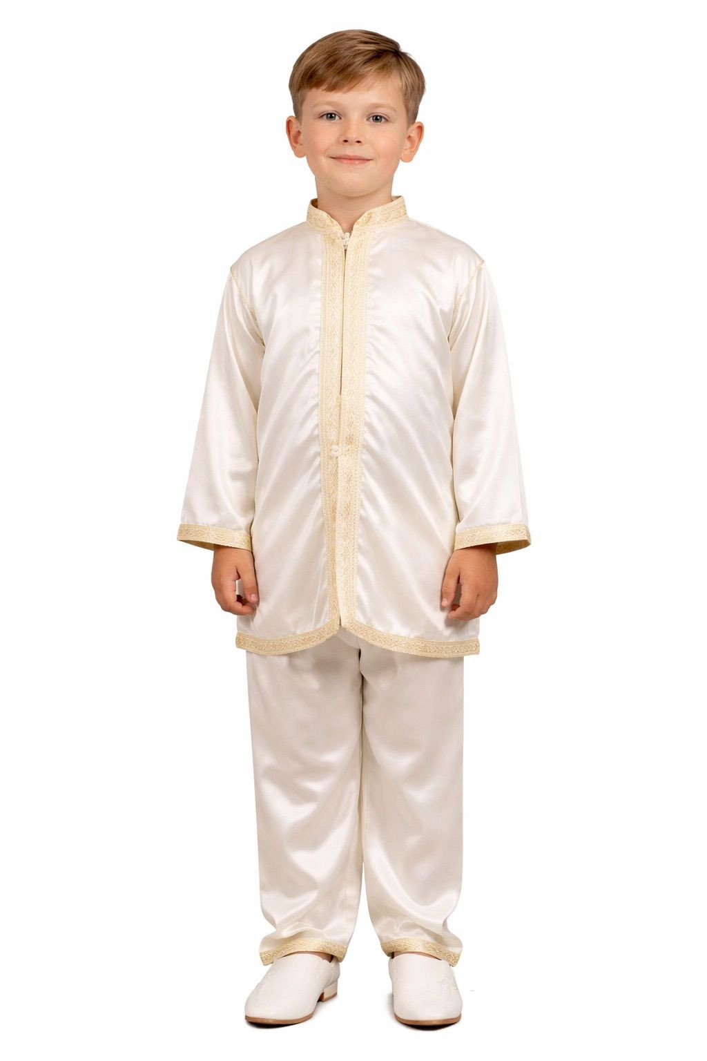 Jabador enfant 3 pièces - Tenue de circoncision enfant - Crème