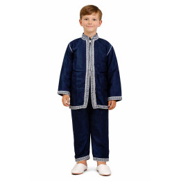 Jabador enfant 3 pièces - Tenue de circoncision enfant - Bleu