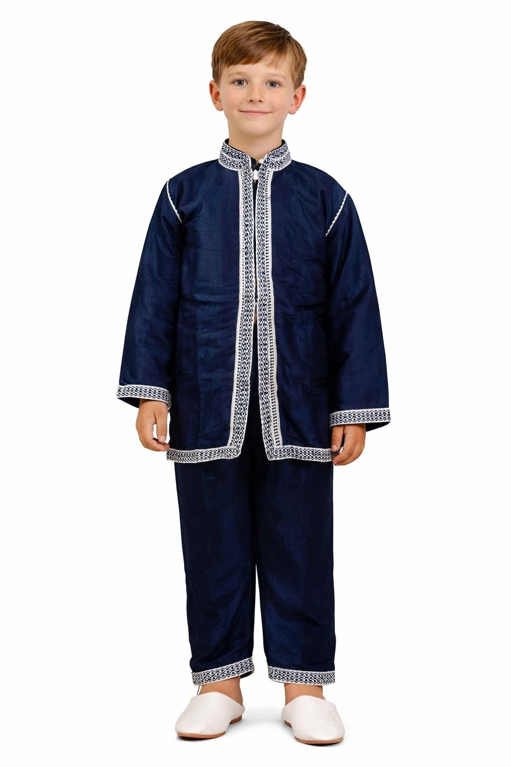Jabador enfant 3 pièces - Tenue de circoncision enfant - Bleu