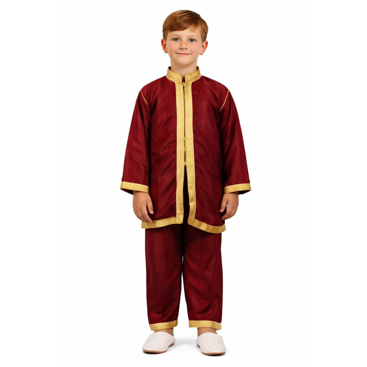 Jabador enfant 3 pièces - Tenue de circoncision enfant - Grenat