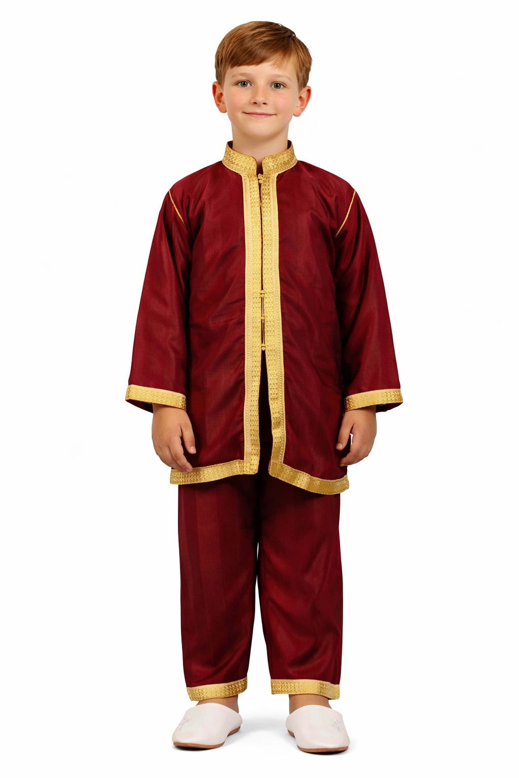 Jabador enfant 3 pièces - Tenue de circoncision enfant - Grenat