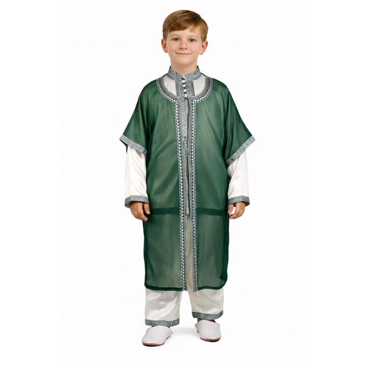Jabador enfant 3 pièces - Tenue de circoncision enfant - Vert