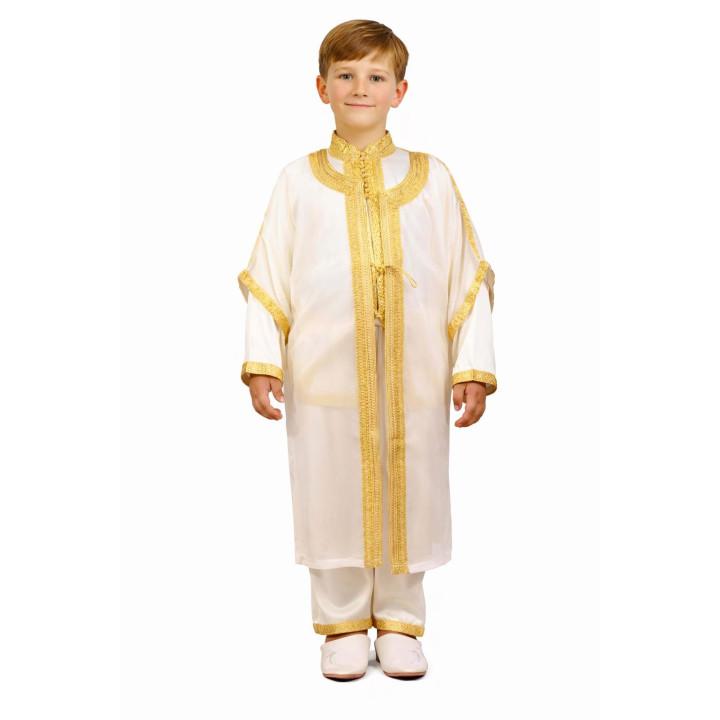 Jabador enfant 3 pièces - Tenue de circoncision enfant - Blanc cassé