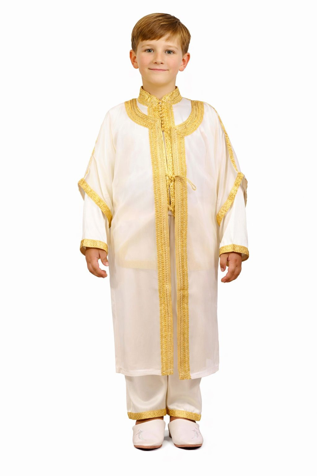 Jabador enfant 3 pièces - Tenue de circoncision enfant - Blanc cassé