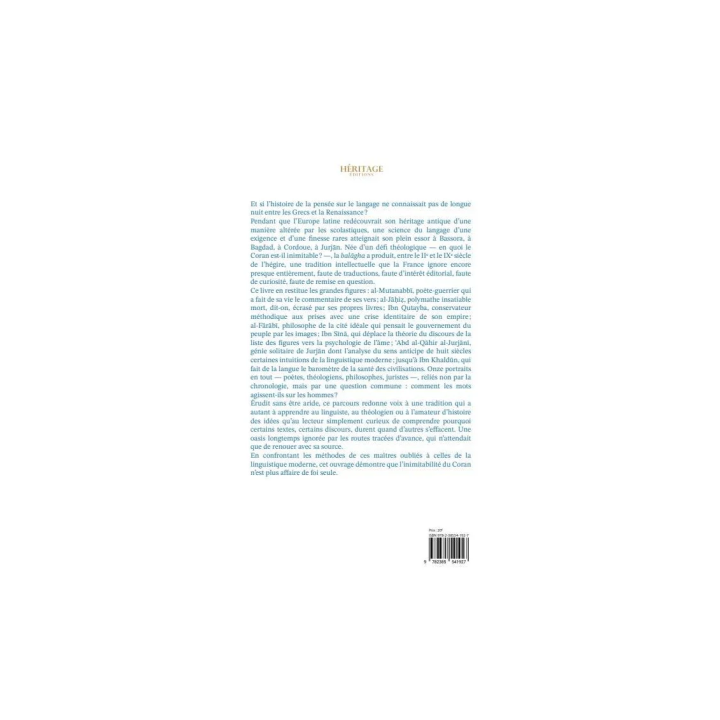 Balagha : les maîtres oubliés de la rhétorique arabe - Gunther Levrard - Héritage