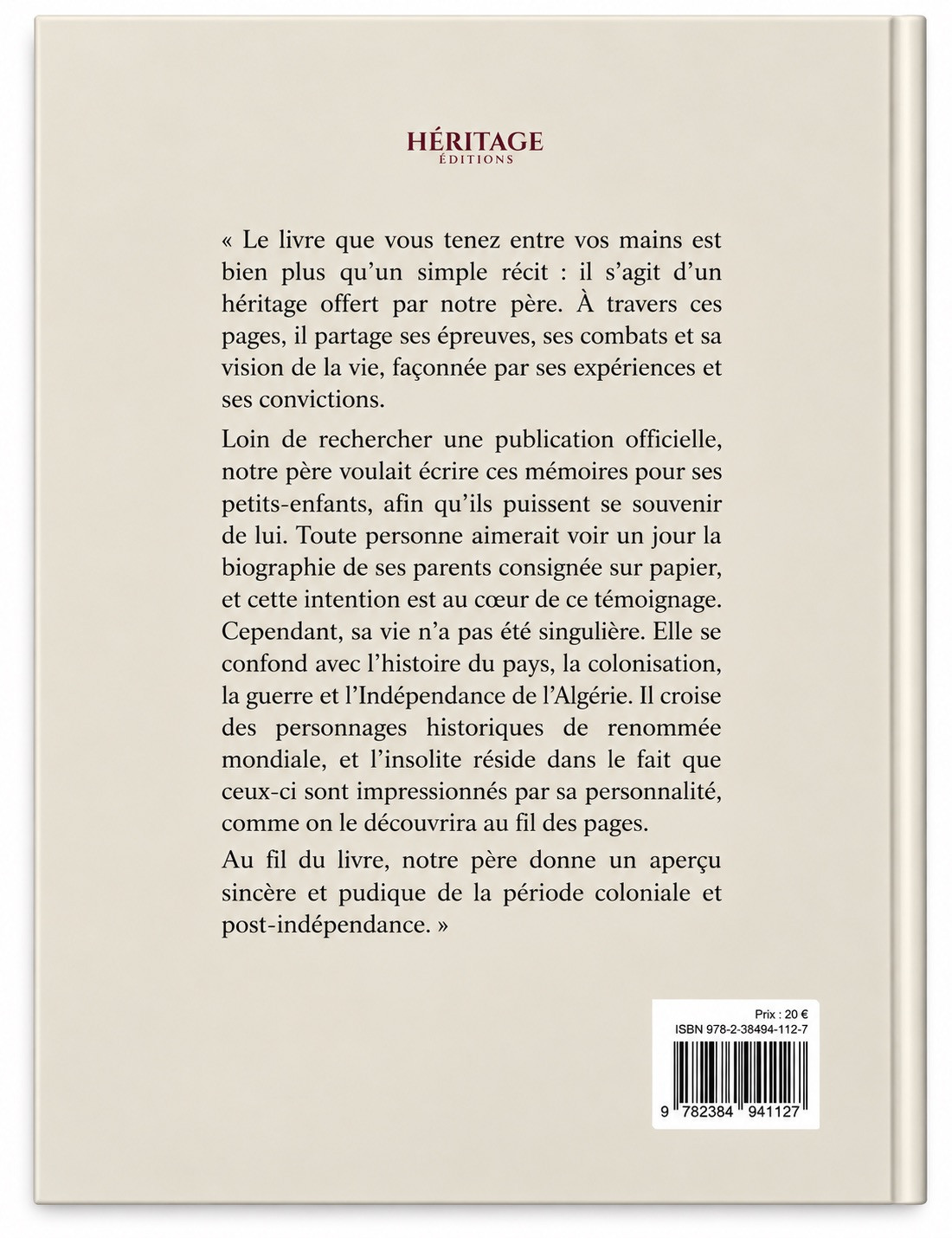Tahar Gaïd : souvenirs et impressions d'une vie heureuse malgré les peines - Héritage