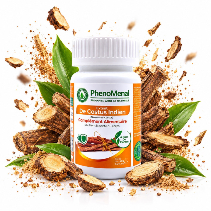 Gélules de costus indien | Bienfaits nombreux | Marque Phenomenal