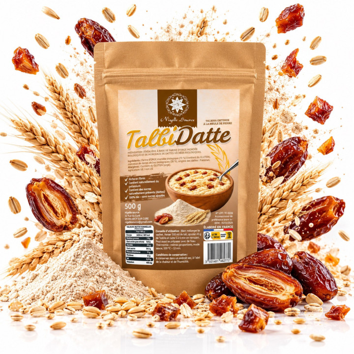 Talbidatte - Talbina à la datte Bio 500gr - Nigelle Source