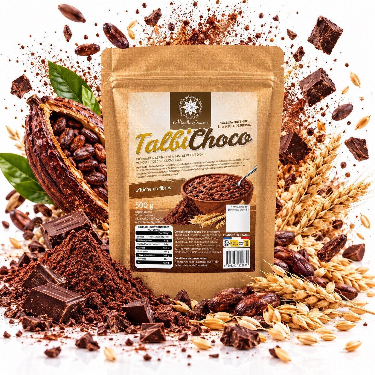 Talbichoco - Talbina au chocolat Bio 500gr - Nigelle Source