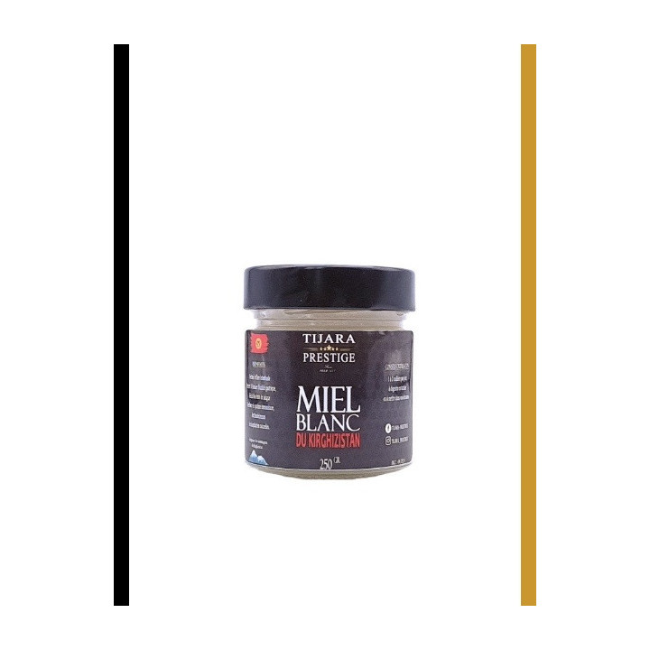 Pot de miel blanc du Kirghizistan 250 g, Tijara Prestige