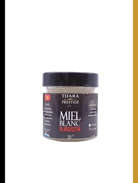 Pot de miel blanc du Kirghizistan 250 g, Tijara Prestige