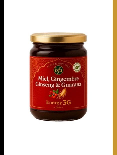 Pot de miel au gingembre, ginseng et guarana 250 g, Chifa