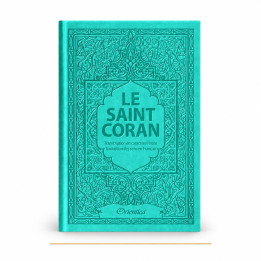 Coran Orientica vert turquoise en arabe, français et phonétique, édition de luxe 14 × 20 cm