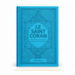 Coran Orientica bleu turquoise en arabe, français et phonétique, édition de luxe 14 × 20 cm