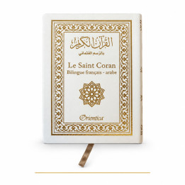 Coran de poche blanc Orientica bilingue arabe français, 10 × 14 cm