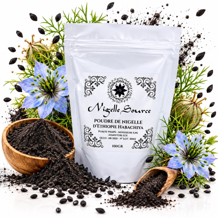 Poudre de Graines de Nigelle habachia Certifiées - Nigelle Source