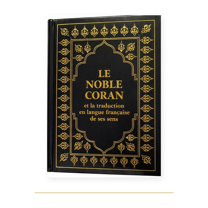 Couverture de Noble Coran arabe français, Couverture noire dorée