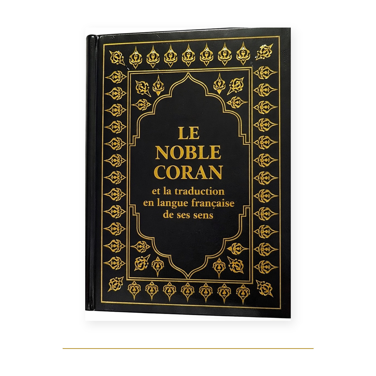 Couverture de Noble Coran arabe français, Couverture noire dorée
