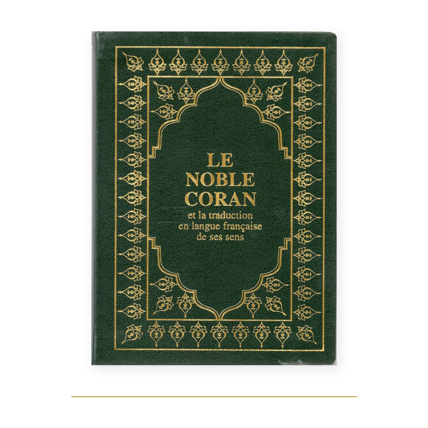 Couverture de Noble Coran arabe français, Couverture verte dorée