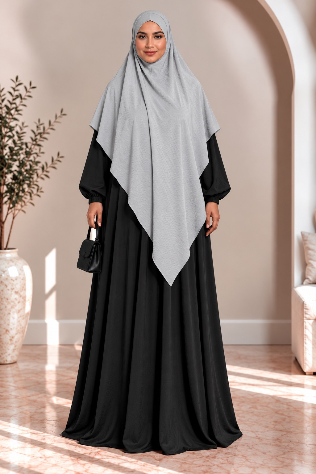 Khimar en jazz 334 - gris clair