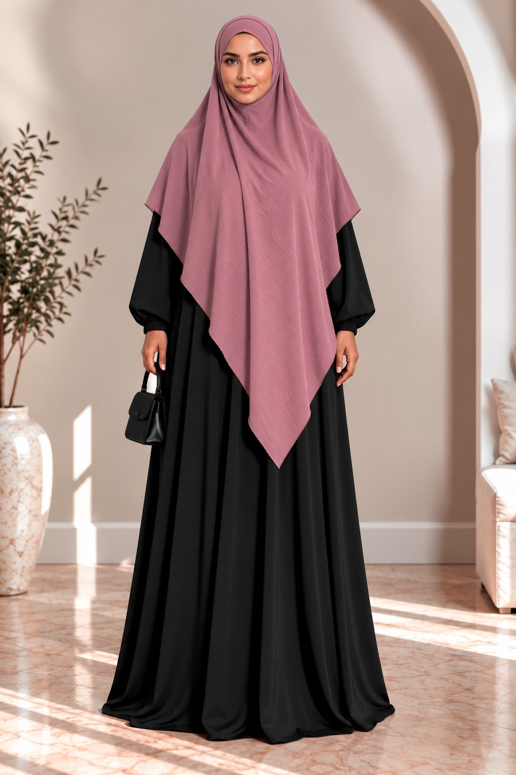 Khimar en jazz 334 - rose rose violine