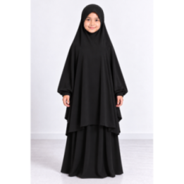 Jilbab enfant 2 pièces jupe 9735-1 - noir
