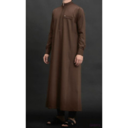 Qamis Long Eminence - Noir broderie Doré - Qabail