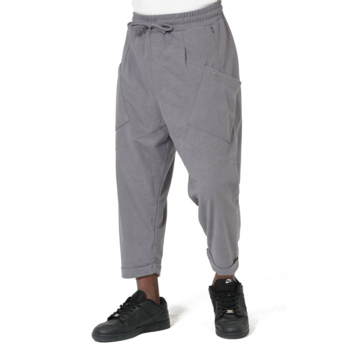 Sarouel Design Suédine QTS1036 - gris - Qabail