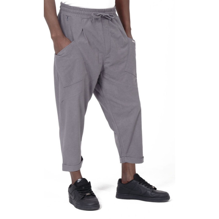 Sarouel Design Suédine QTS1036 - gris - Qabail
