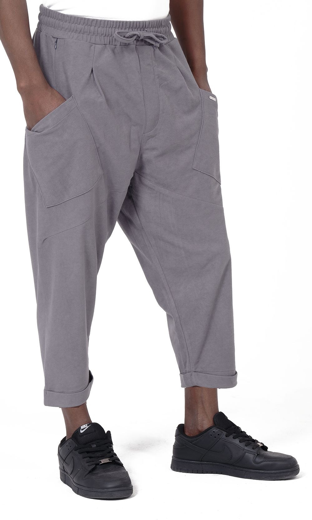 Sarouel Design Suédine QTS1036 - gris - Qabail