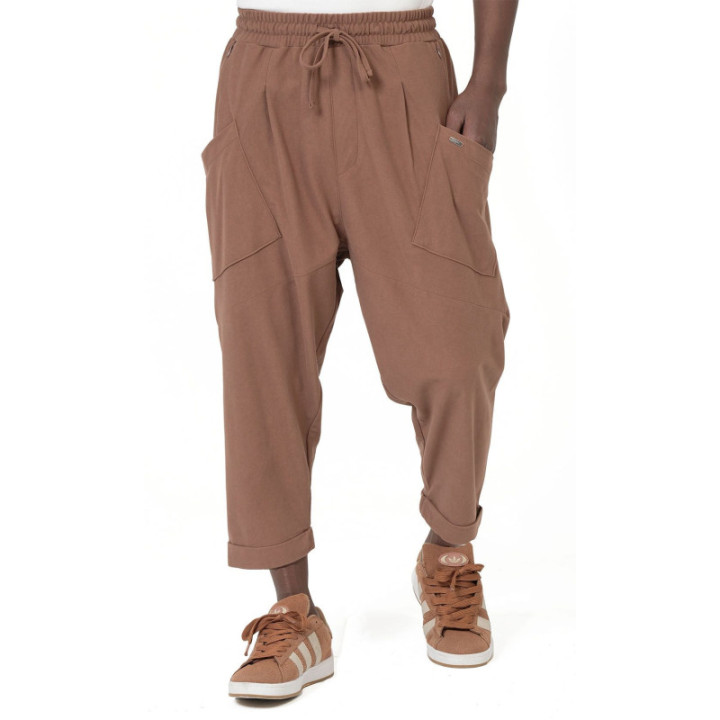 Sarouel Design Suédine QTS1036 - coffee - Qabail