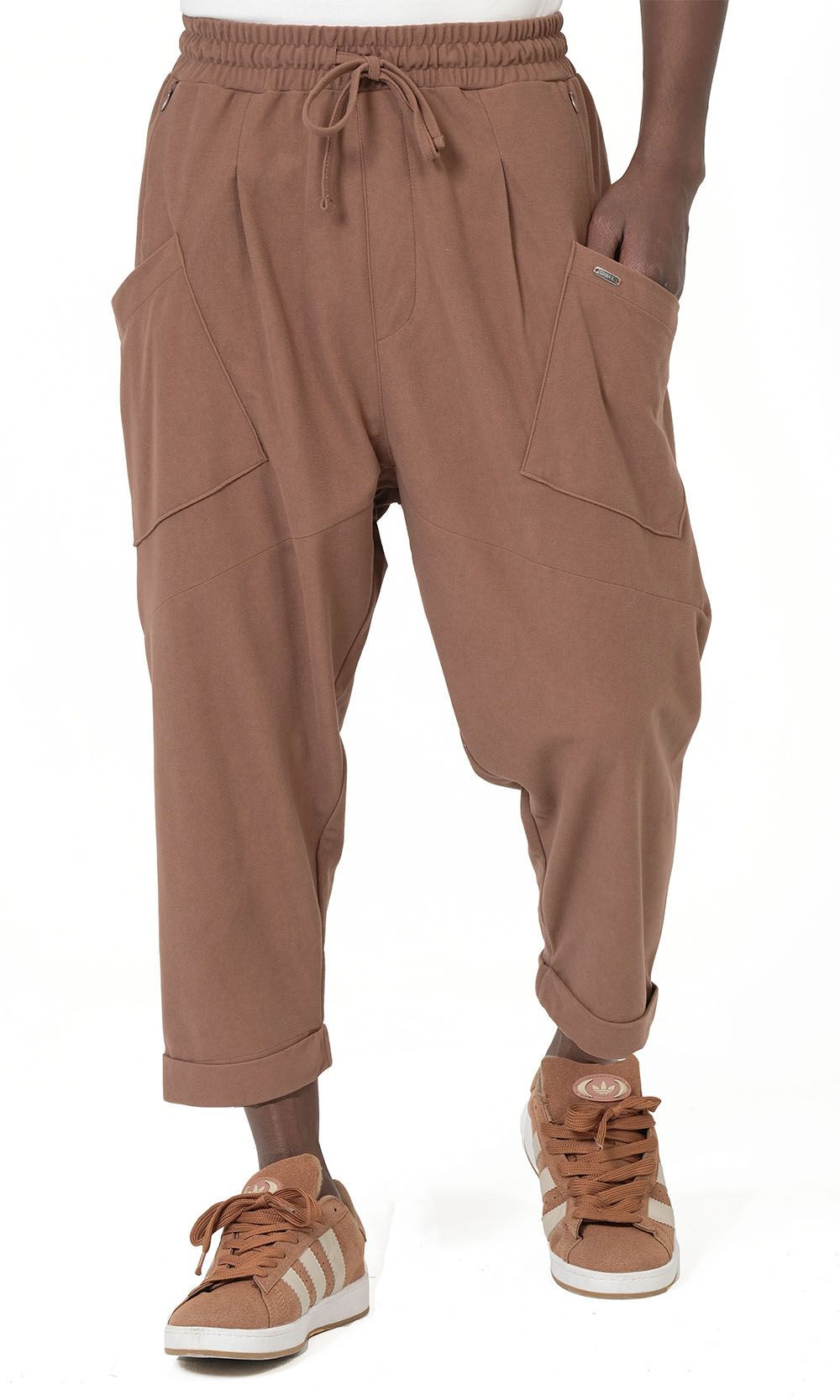 Sarouel Design Suédine QTS1036 - coffee - Qabail