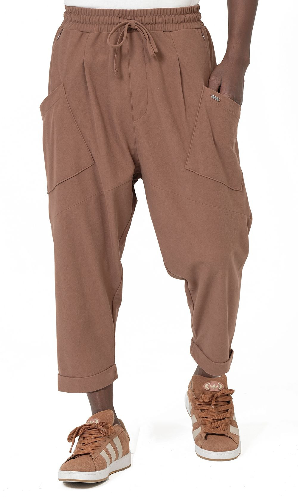Sarouel Design Suédine QTS1036 - coffee - Qabail