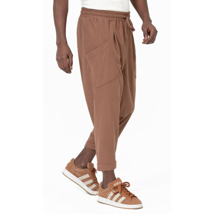 Sarouel Design Suédine QTS1036 - coffee - Qabail