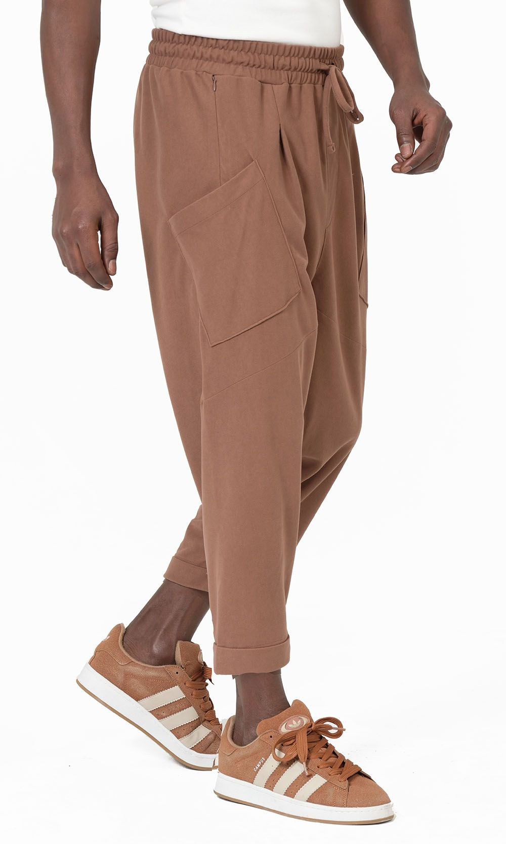 Sarouel Design Suédine QTS1036 - coffee - Qabail