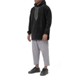 Hoodie Etniz Oversized QTT1032 noir - Qabail