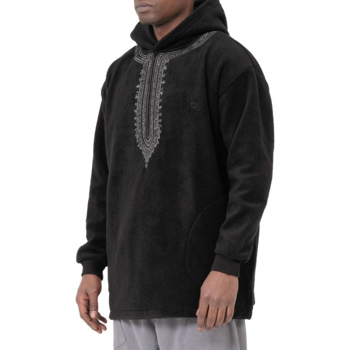 Hoodie Etniz Oversized QTT1032 noir - Qabail