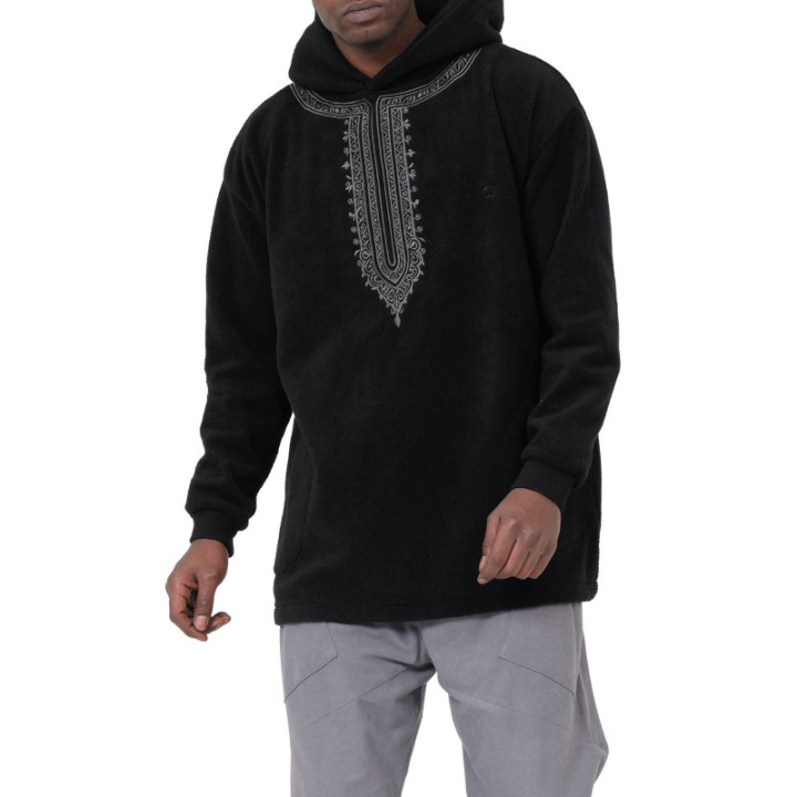 Hoodie Etniz Oversized QTT1032 noir - Qabail