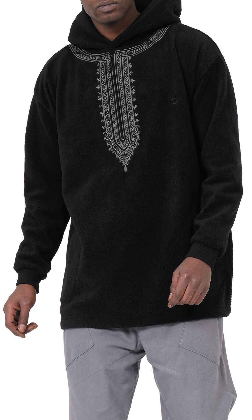 Hoodie Etniz Oversized QTT1032 noir - Qabail