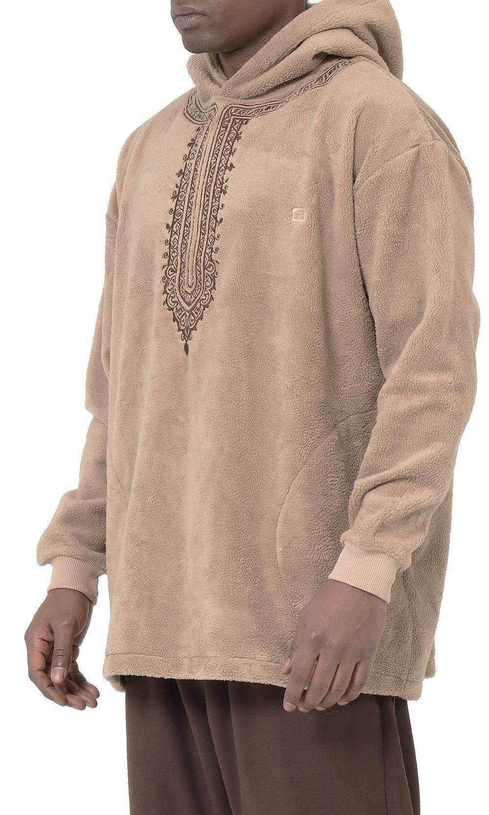 Hoodie Etniz Oversized QTT1032 coffee - Qabail