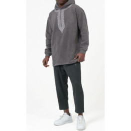 Hoodie Etniz Oversized QTT1032 anthracite - Qabail