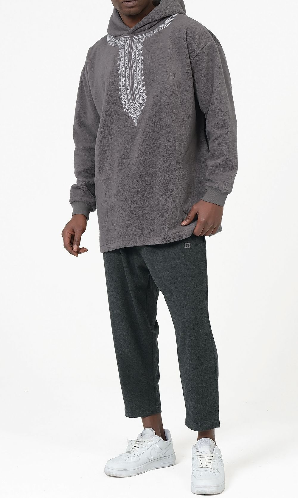 Hoodie Etniz Oversized QTT1032 anthracite - Qabail